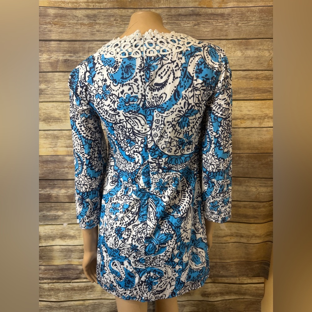 Lilly Pulitzer Brooke Tunic Dress XS Extra Small Ariel Blue Hippy Hippy Shake - Picture 4 of 6